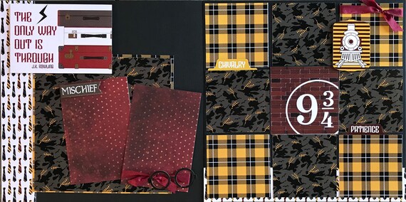 The Only Way Out is Through - Harry Potter 2 Page Scrapbooking Layout Kit or Premade Pages