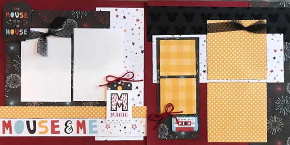The Mouse is in the House - Disney Inspired 2 page Scrapbooking Layout Kit or Premade Scrapbooking Pages