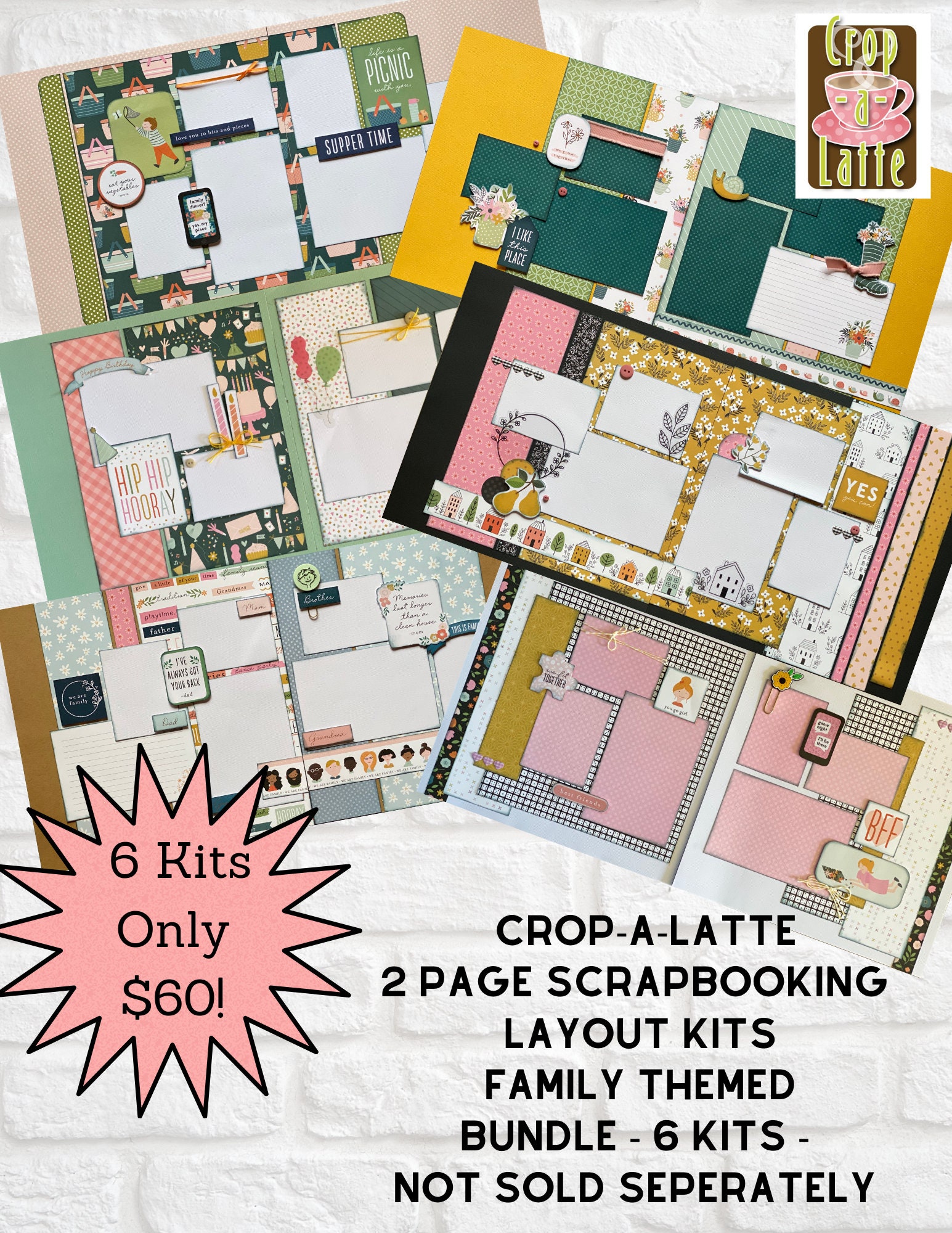 Download Family Themed Scrapbooking Page Kit Bundle 6 2 page ...