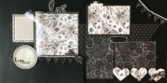 I Do! Love Story - Wedding 2 Page Scrapbooking Layout Kit or Premade Scrapbooking Pages