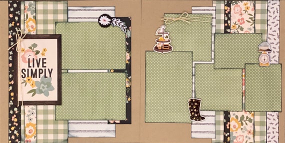 Live Simply - Spring 2 Page Scrapbooking Layout Kit or Premade Scrapbooking Pages