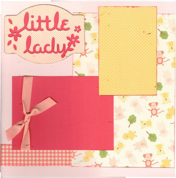Little Lady Baby Girl, 2 Page Scrapbooking Layout Kit