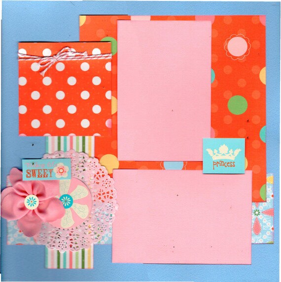 Making Life Sweet / Princess 2 Page Scrapbooking Layout Kit