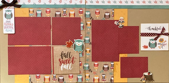 Give Thanks with a Grateful Heart 2 Page Scrapbooking Layout Kit or Pre-Made Scrapbooking Pages
