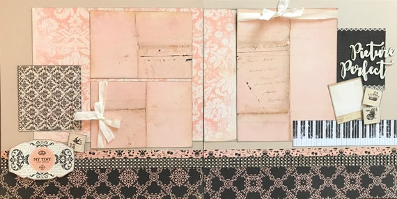 My Tiny Little Princess 2 page scrapbooking layout kit or Premade Scrapbooking Pages