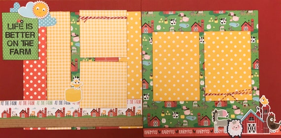 Life is Better on the Farm 2 Page Scrapbooking Layout Kit or Premade Scrapbooking Pages