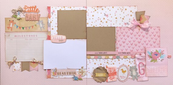 Little Baby Girl- Be Your Own Kind of Beautiful 2 page Scrapbooking Layout Kit or Pre Made Pages