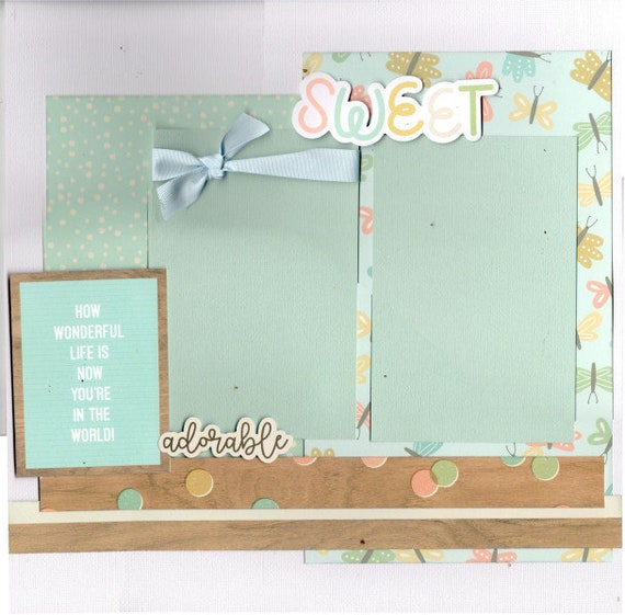 How Wonderful Life is Now that You're in the World! Baby - 2 page Scrapbooking Layout Kit or Pre Made Pages