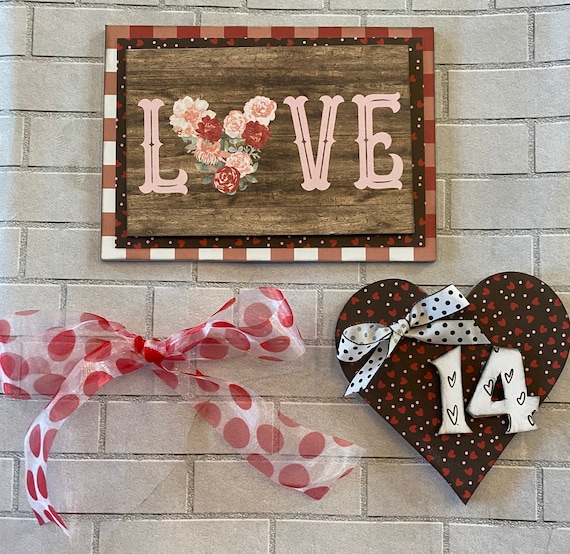 LOVE - February Monthly Foundations Decor Welcome Sign Magnetic Interchangeable Pieces
