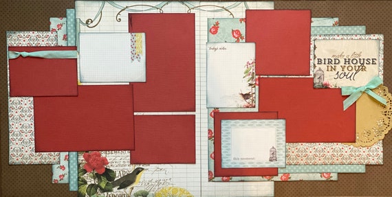 Make a Little Birdhouse in your Soul 2 Page Scrapbooking Layout Kit or Premade Scrapbooking Pages