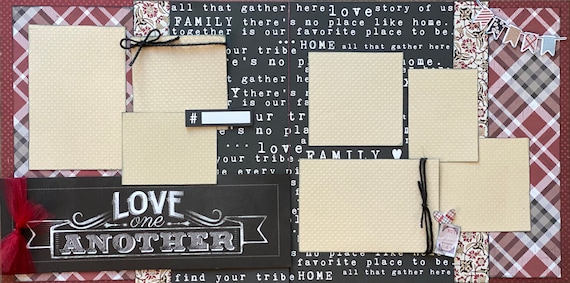 Love One Another 2 Page Scrapbooking Layout Kit or Premade Scrapbooking Pages