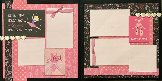 We All Have Wings But Only Some Will Learn to Fly - Ballet 2 page scrapbooking layout kit or Premade Scrapbooking Pages