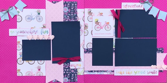 Travel New Roads - Go Somewhere Fun! 2 Page Scrapbooking layout Kit or Premade Scrapbooking Pages