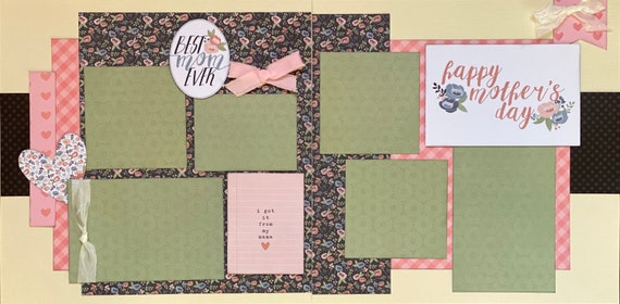 Best Mom Ever - Happy Mother's Day - I Got it From My Mama 2 page Scrapbooking Layout Kit or Premade Scrapbooking Pages