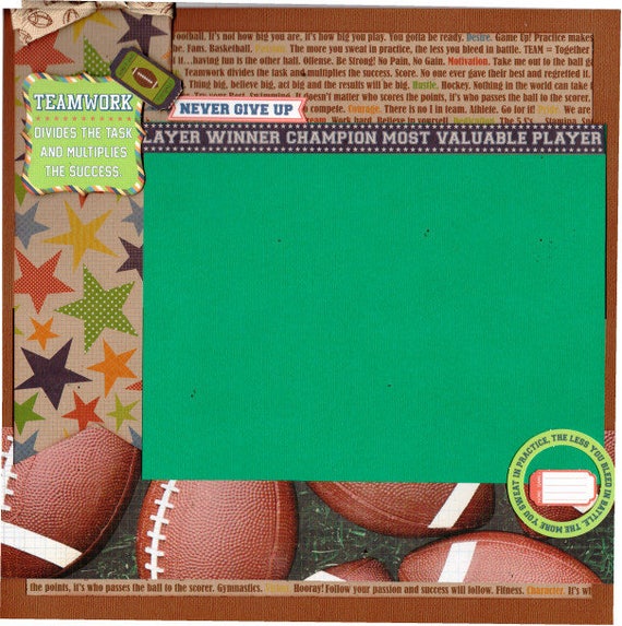 Football TEAM - Divides the task and Multipies the Success - 2 page Scrapbooking Layout Kit