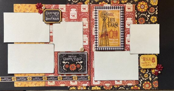 Life on the Farm- This is my Happy Place 2 Page Scrapbooking Layout Kit or Premade Scrapbooking Pages