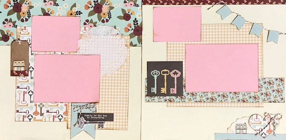 Family is the Key to Everything 2 Page Scrapbooking Layout Kit or Premade Scrapbooking Pages