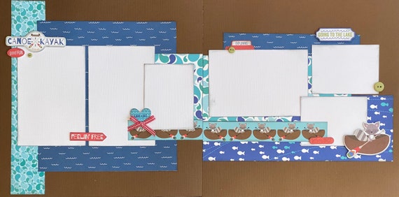 Feelin' Free - Canoe / Kayak - Going to the Lake 2 Page Scrapbooking layout Kit or Premade Scrapbooking Pages