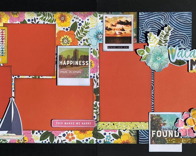 Vacation Mode Paradise Found 2 Page Scrapbooking Layout Kit or Premade ...