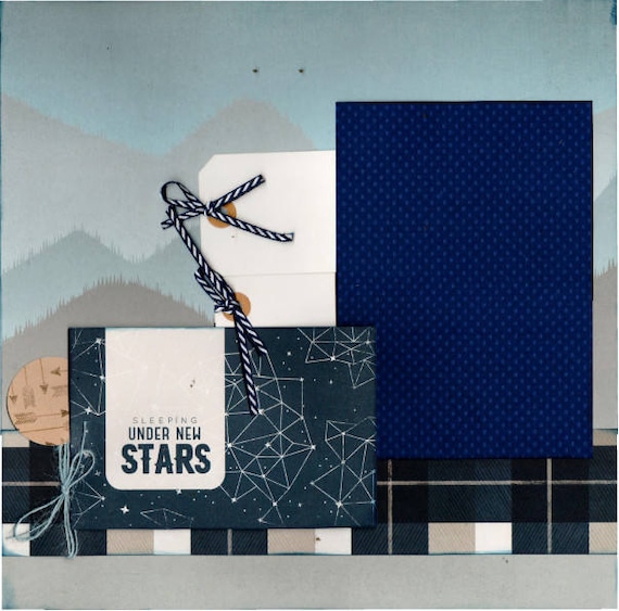 Sleeping Under the Stars 2 page Scrapbooking Layout Kit