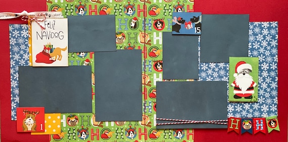 Feliz NaviDOG 2 Page Scrapbooking Layout Kit or Premade Scrapbooking Pages
