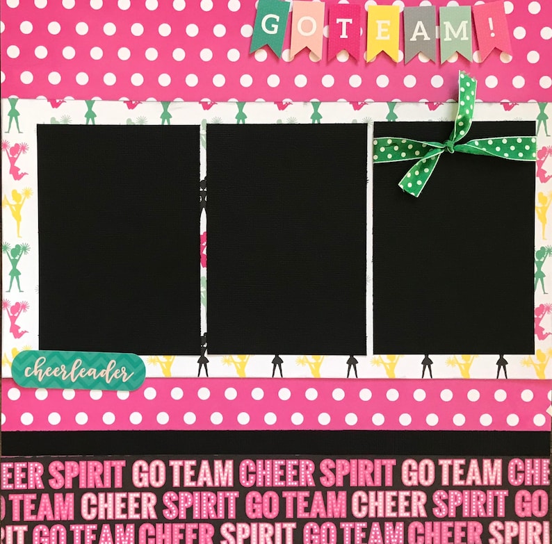 Cheer Eat Sleep Go Team 2 Page Scrapbooking Layout Kit or Premade Scrapbooking Pages