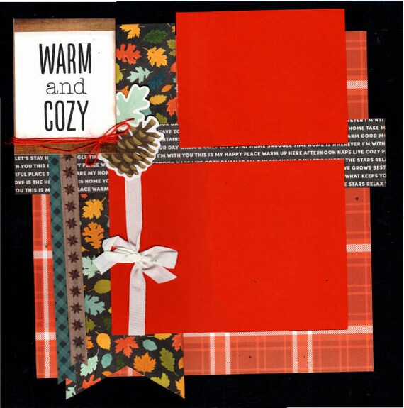 Warm and Cozy, Thankful - 2 page scrapbooking layout kit