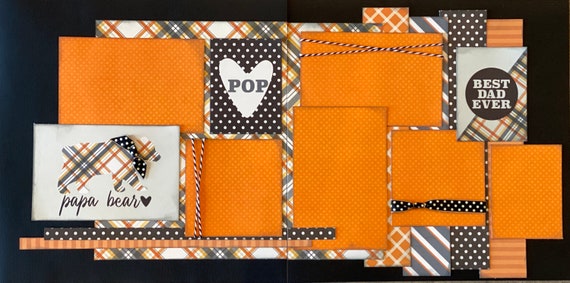 Papa Bear - Best Day Ever 2 Page Scrapbooking Layout Kit or Pre Made Pages