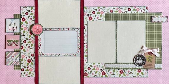 Eat, Drink and Be Merry - Christmas 2 Page Scrapbooking Layout Kit or Premade Scrapbooking Pages