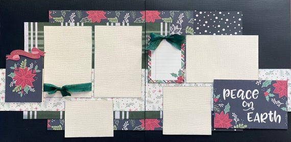 Peace on Earth - Seasons Greetings 2 Page Scrapbooking layout Kit or Premade Scrapbooking Pages