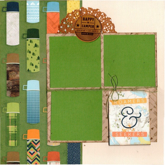 Roamers and Seekers / Happy Camper 2 page Scrapbooking Layout Kit