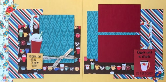 You Can All Come Out Now, I've Had My Coffee 2 Page Scrapbooking Layout Kit or Premade Scrapbooking Pages