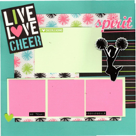 Live Love Cheer! 2 Page Scrapbooking Layout Kit