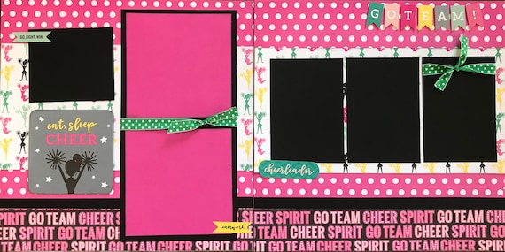 Eat, Sleep, Cheer! Go Team 2 Page Scrapbooking Layout Kit or Premade Scrapbooking Pages