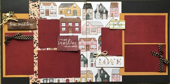 Home Sweet Home - I've Got Sunshine On My Mind 2 Page Scrapbooking Layout Kit or Premade Scrapbooking Pages