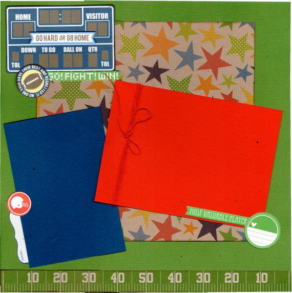 Go! Fight! Win! Football - No one ever gave their best and regretted it, 2 Page Scrapbooking Layout Kit