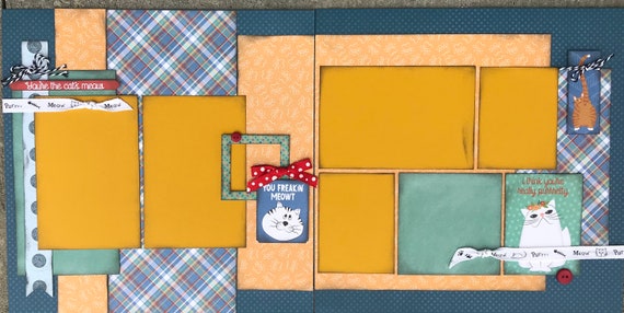 You're the Cat's Meow2 Page Scrapbooking Layout Kit or Premade Scrapbooking Pages