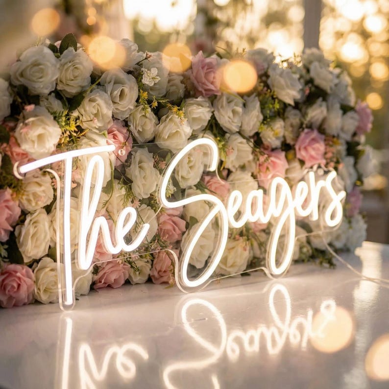 Custom Neon sign Wedding, Personalized Neon Name Sign Wedding Decor, Neon Sign Custom, Wedding Neon Sign Personalized Gifts, Neon Wall Decor image 4