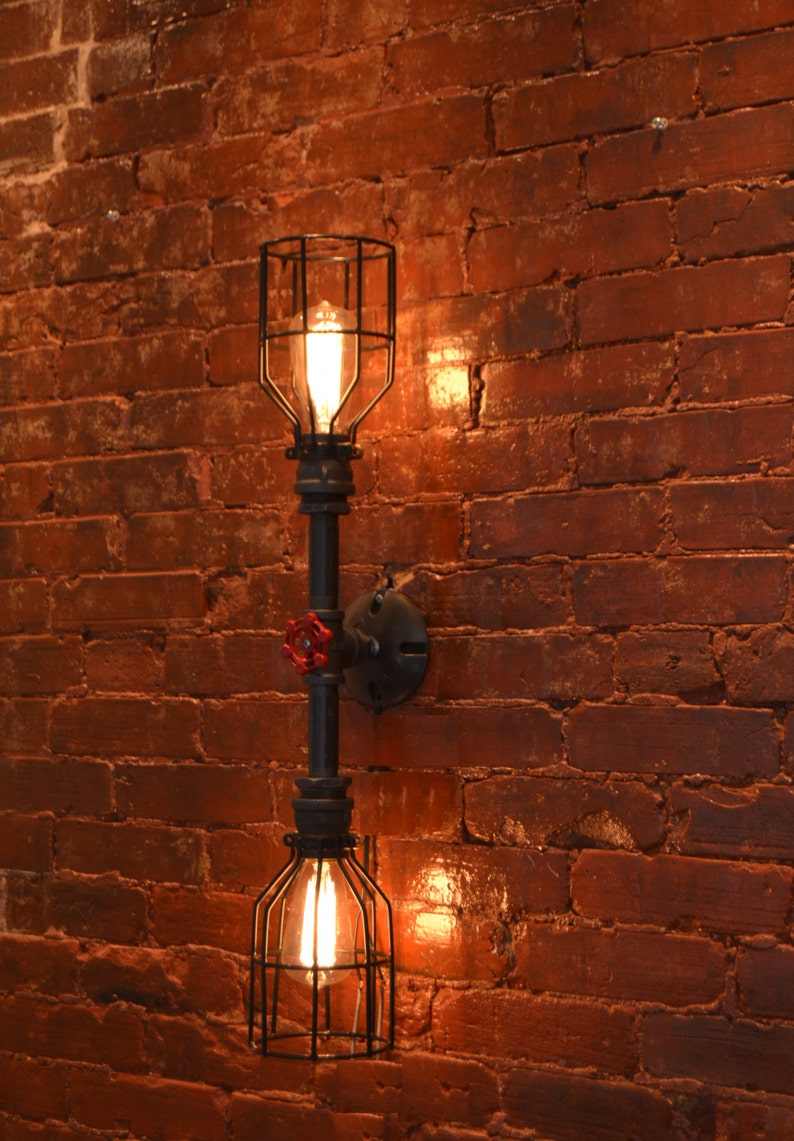 Steampunk vanity bar light / 2light bathroom light fixture / Etsy