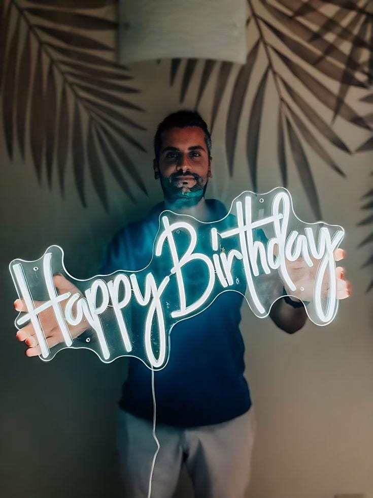Custom Birthday Neon Sign, Happy Birthday LED Sign, Fun Party Decor, Personalized Birthday Gift, Home Décor, Handmade Birthday Sign