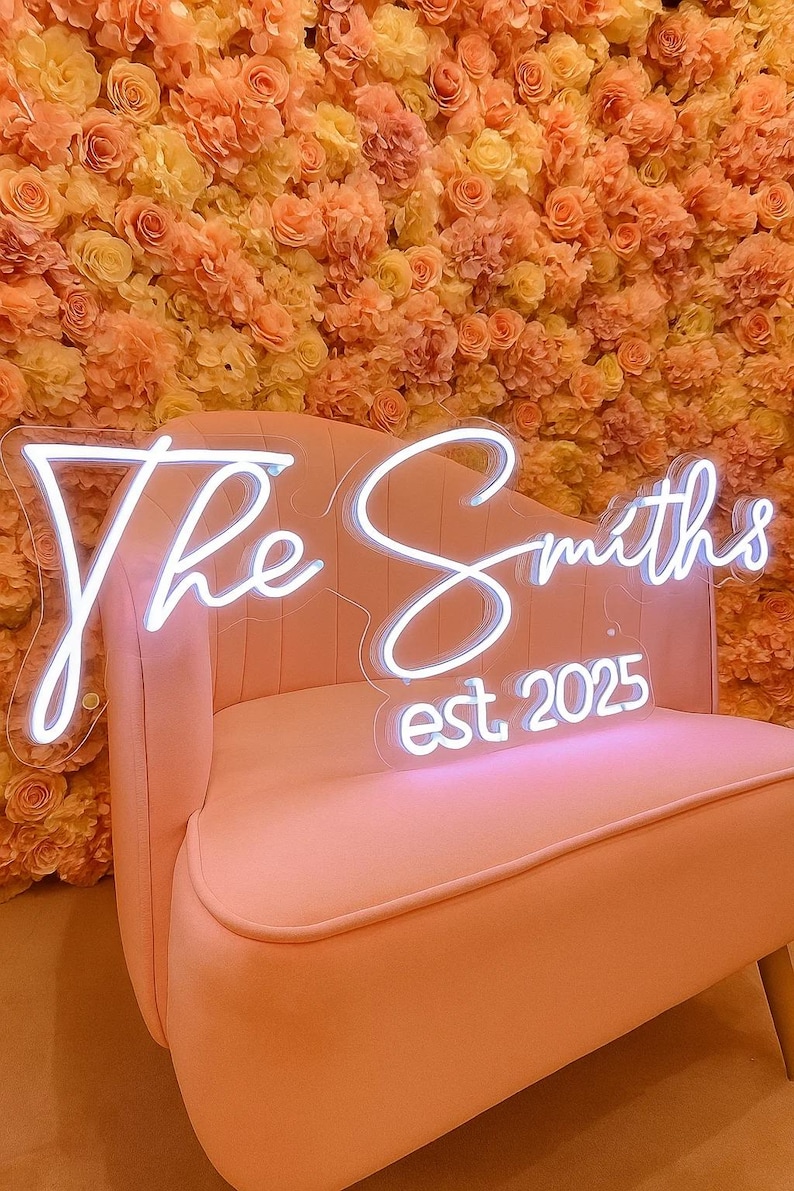 Custom Neon sign Wedding, Personalized Neon Name Sign Wedding Decor, Neon Sign Custom, Wedding Neon Sign Personalized Gifts, Neon Wall Decor image 10
