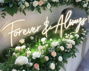Letrero de boda personalizado, letrero de neón para bodas, letrero con nombre personalizado, decoración para bodas, regalo para parejas, decoración del hogar, letrero de neón, neón personalizado, letrero con nombre