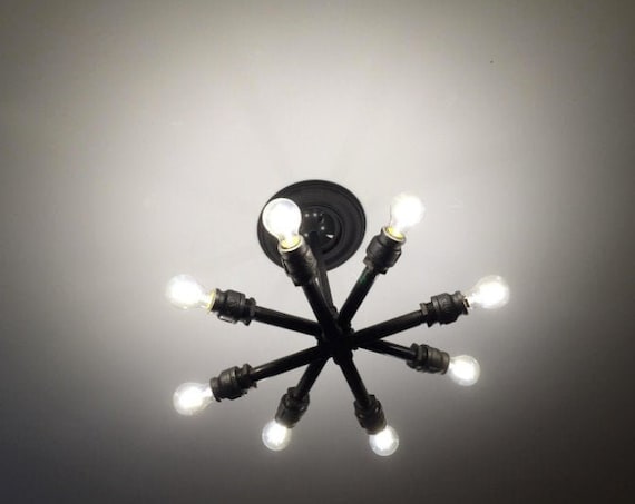 Sputnik Chandelier, Naturous 12 Lights Pendant Lighting, Painted Black Modern Sputnik Light, UL Listed Sputnik Chandelier, Naturous 12 Lights Pendant Lighting, Painted Black Modern Sputnik Light, UL Listed