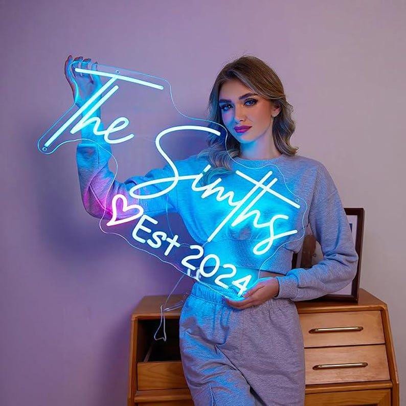 Custom Neon sign Wedding, Personalized Neon Name Sign Wedding Decor, Neon Sign Custom, Wedding Neon Sign Personalized Gifts, Neon Wall Decor image 13