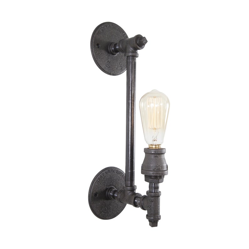 Edison industrial wall sconce / iron pipe decor / steampunk Etsy