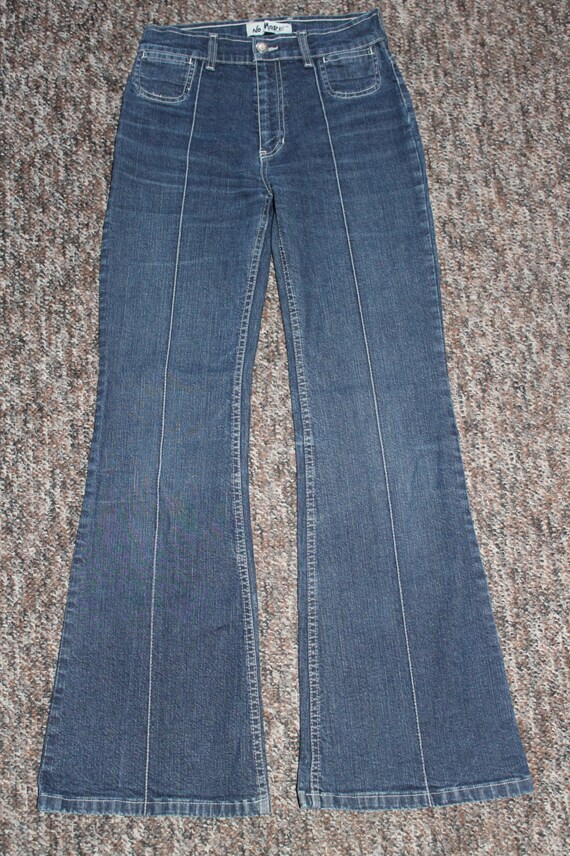 Items similar to 90s Bell Bottoms - Blue Denim Jeans - Vintage Unique ...