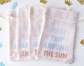 First Trip Around The Sun Birthday Party Favor Bags, Baby First Birthday, First Birthday Boy, Party Pouches, Birthday Decorations