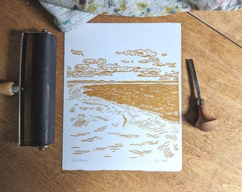 Soft Morning | Linocut Print | 8"x10"