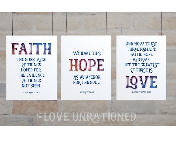 Faith Hope Love Art Print Printable Download Hope Bible Etsy faith hope love art print printable download hope bible verse hebrews 11 1 hebrews 6 19 1 corinthians 13 13 poster print wall art