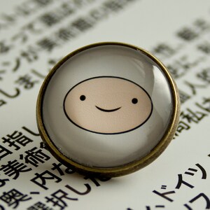 Adventure Time Finn  / Round Pin 20 mm/  Special for Adventure Time lovers